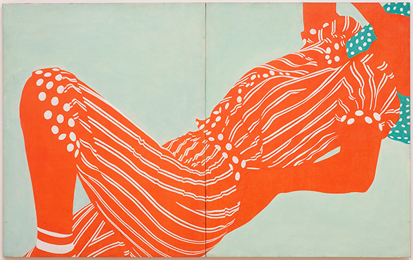 Milena USENIK, Figura z zeleno baretko, 1975, 140cmx 225cm