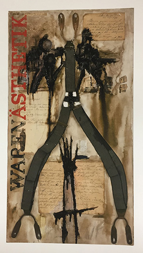 Laibach Kunst, Warenästhetik, 2017, mixed media on paper, 80x46cm (107x68cm framed)